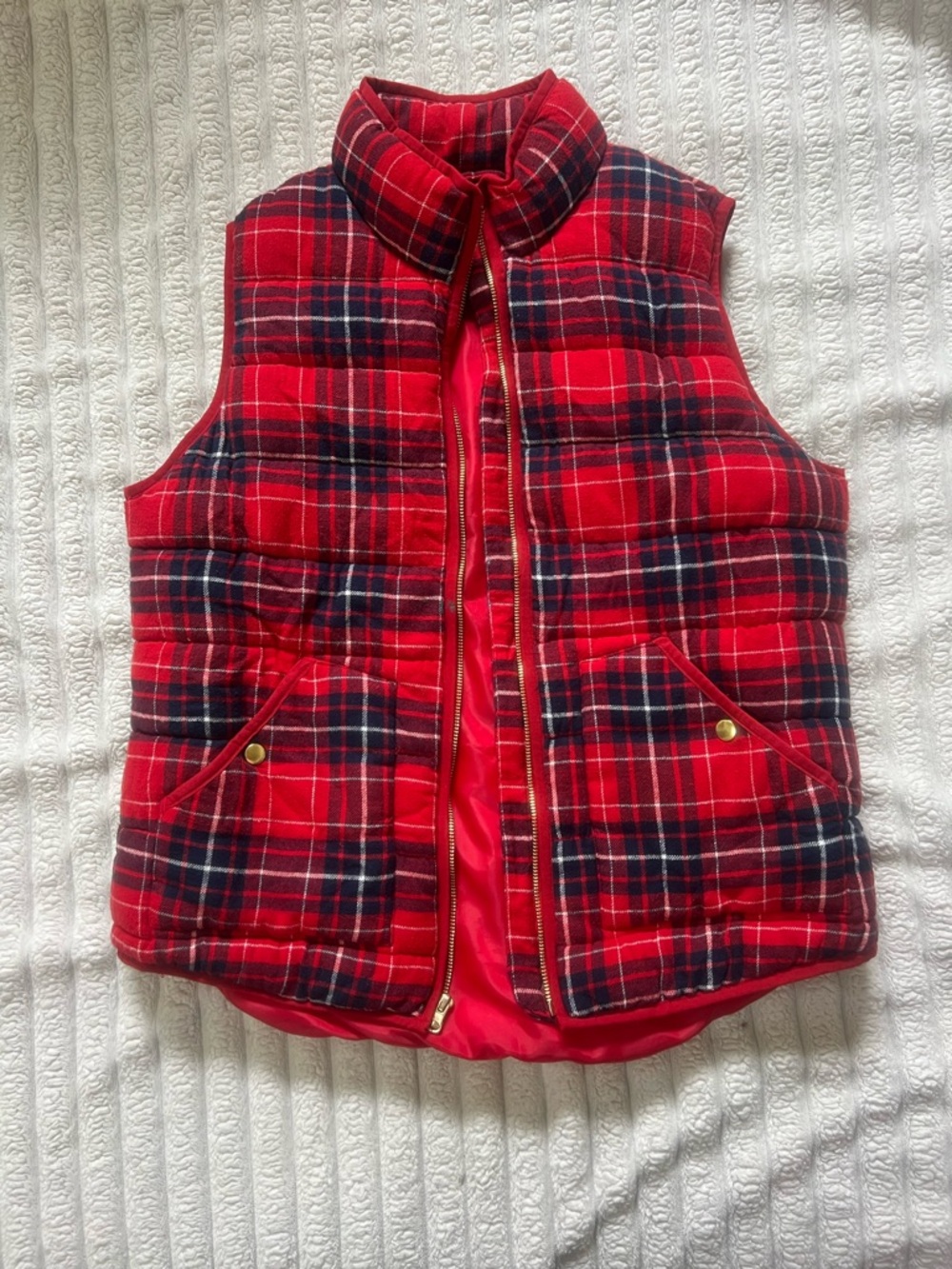 Merona Red and Navy Plaid Puffer Vest for Kids